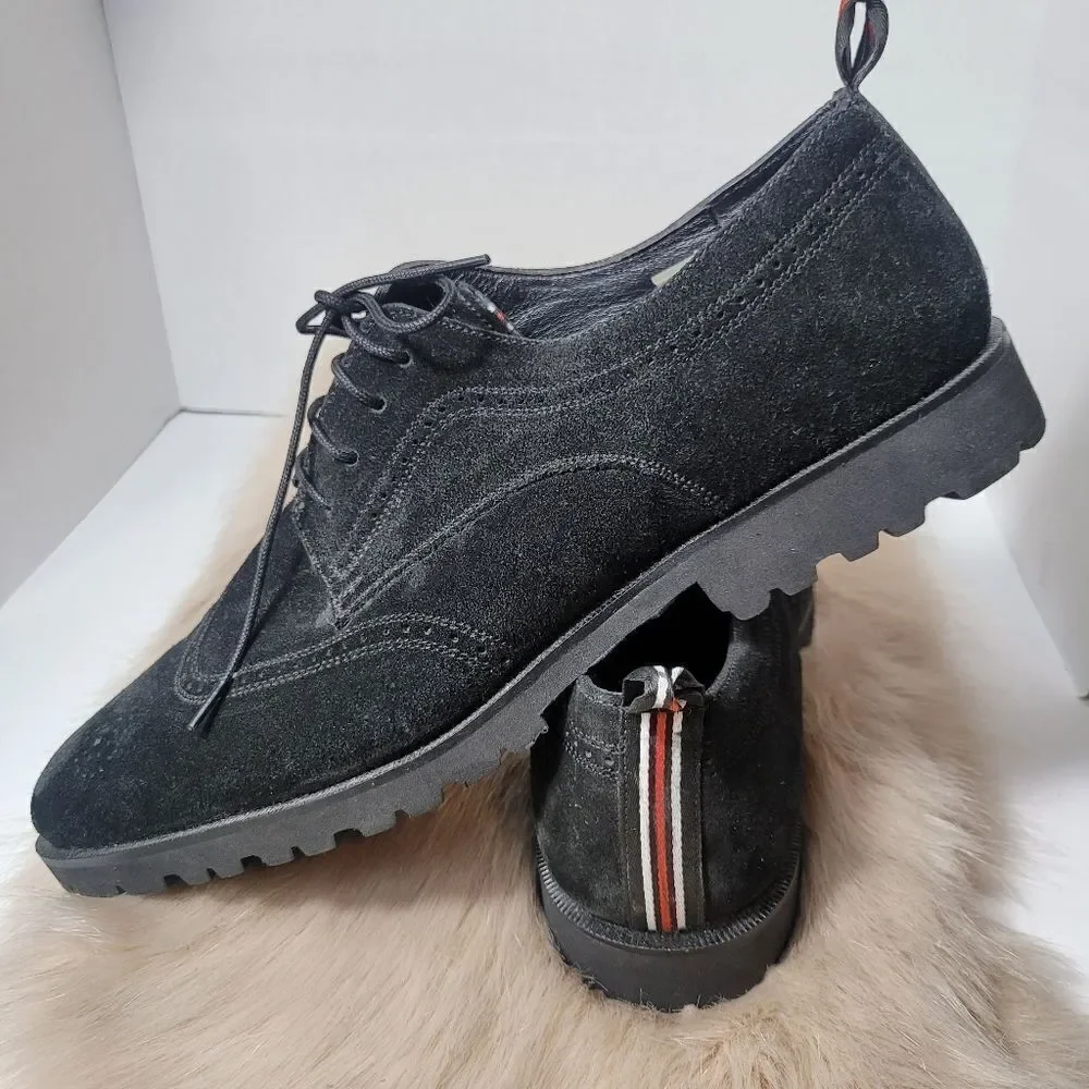 Carlos Santana Men’s Gitano Lite Wingtip Oxford Black Suede  Shoe Size 11